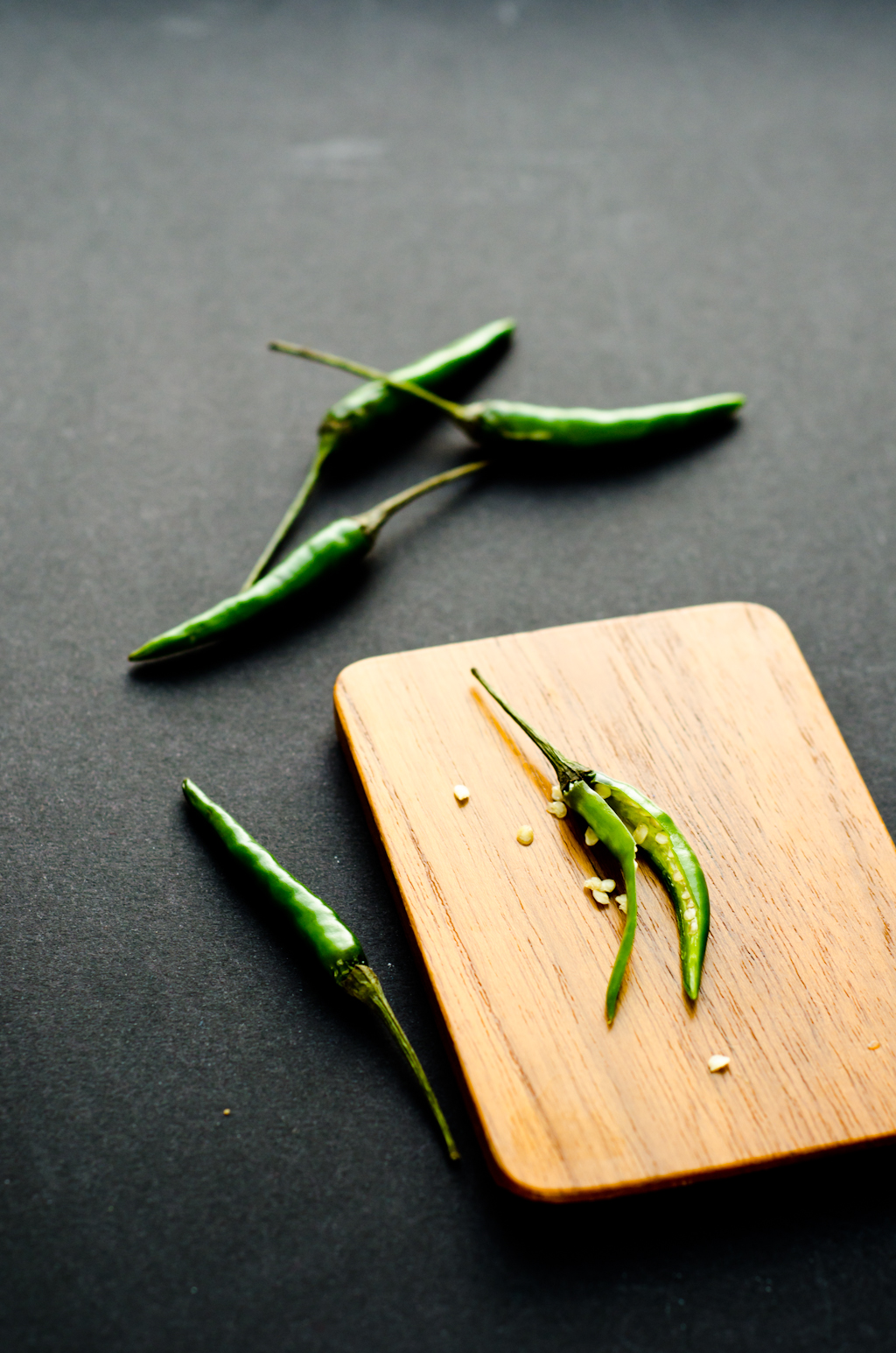 green bird's eye chillies